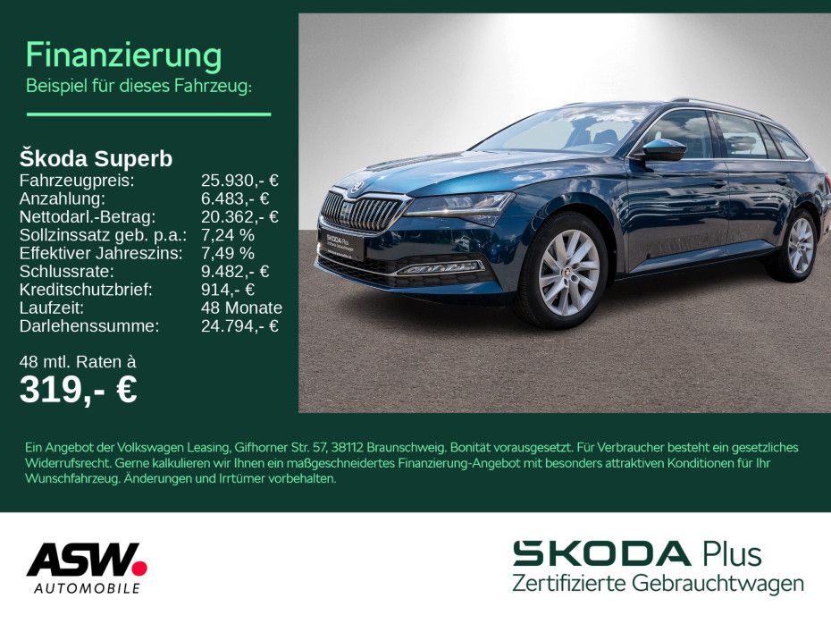 SKODA Superb Combi Style 2.0 TDI 4x4 DSG LED RFK SHZ