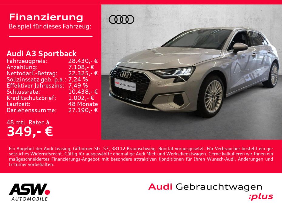 Audi A3 Sportback advanced 30TFSI Navi LED PDC SHZ VC