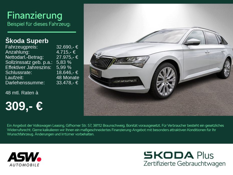 SKODA Superb Combi 2.0 TDI DSG Navi LED ACC VC RFK AHK