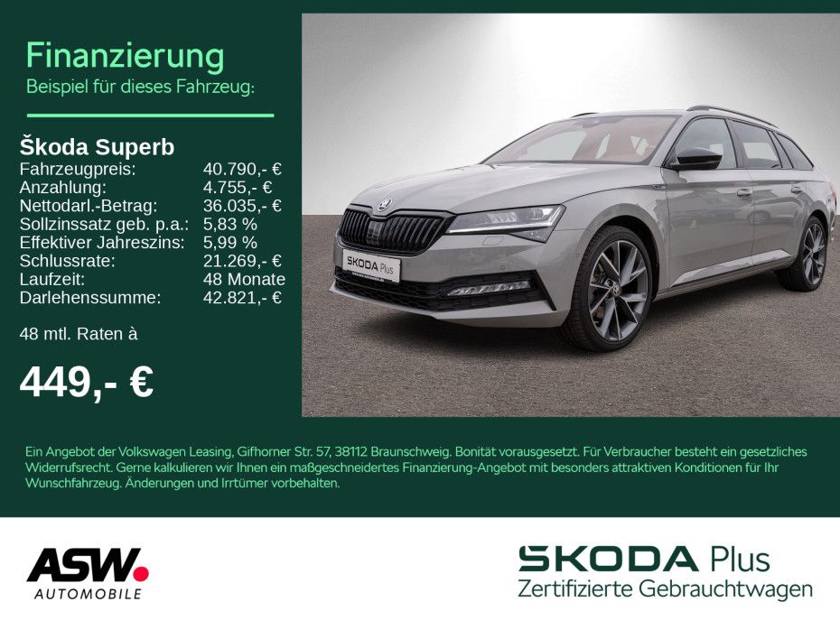 SKODA Superb Combi Sportline 4x4 2.0 TDI DSG AHK PANO