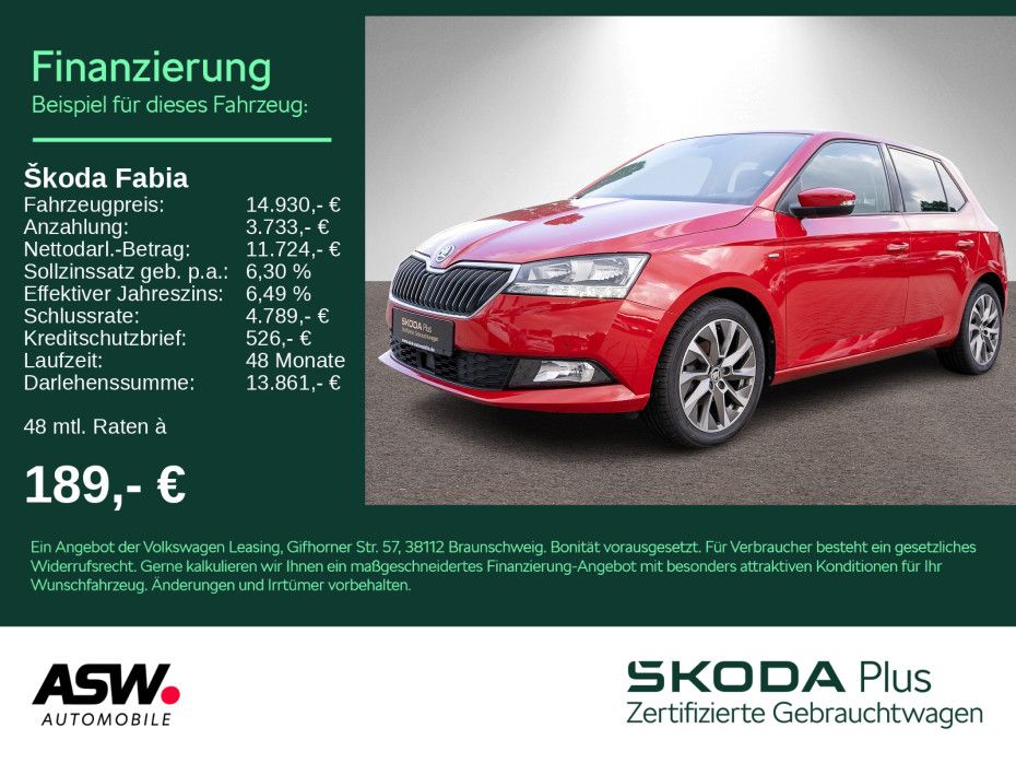 SKODA Fabia 1.0 TSI Clever PDC v/h Sitzheizung ACC