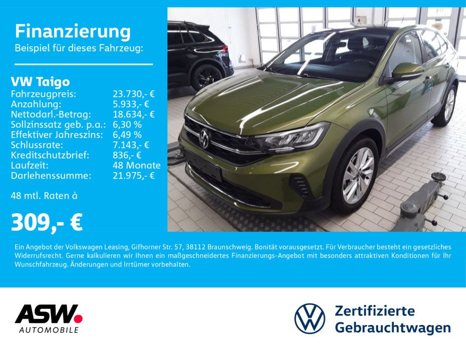 Volkswagen Taigo Life 1.0 TSI LED Navi RFK SHZ Pano AHK