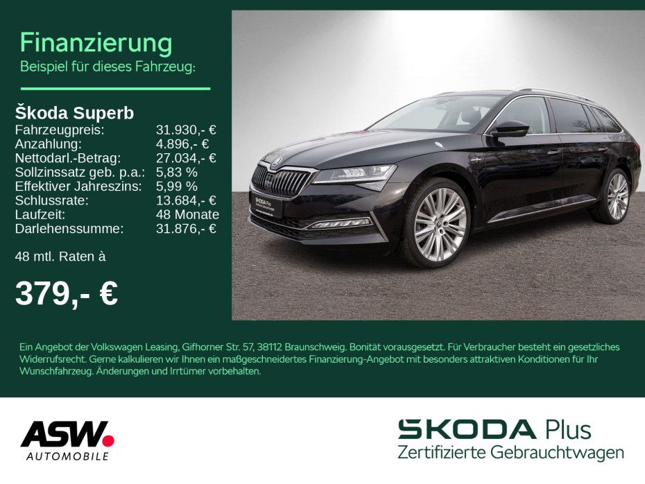 SKODA Superb Combi L&K 4x4 2.0TDI DSG NAVI AHK 360° VC