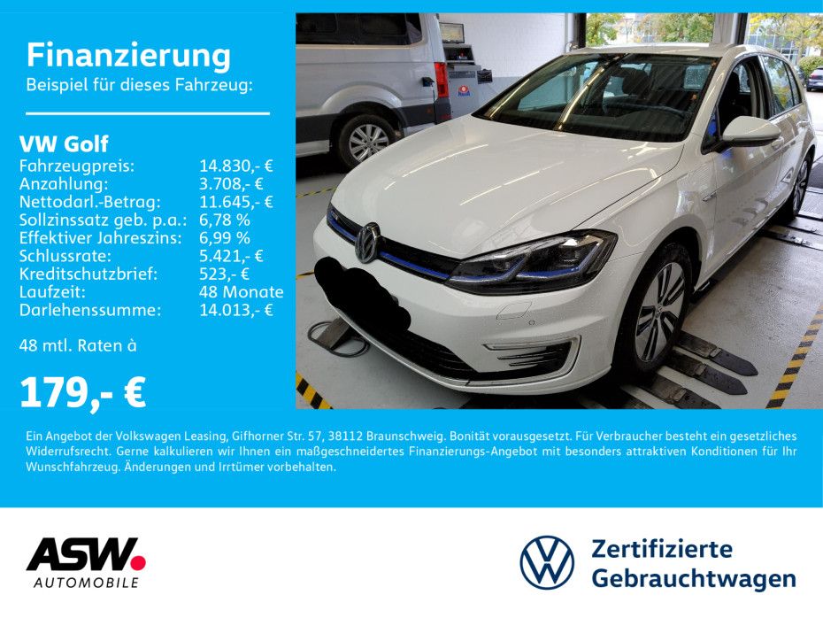 Volkswagen Golf VII e-Golf LED ACC SHZ RFK NAVI App-Connect