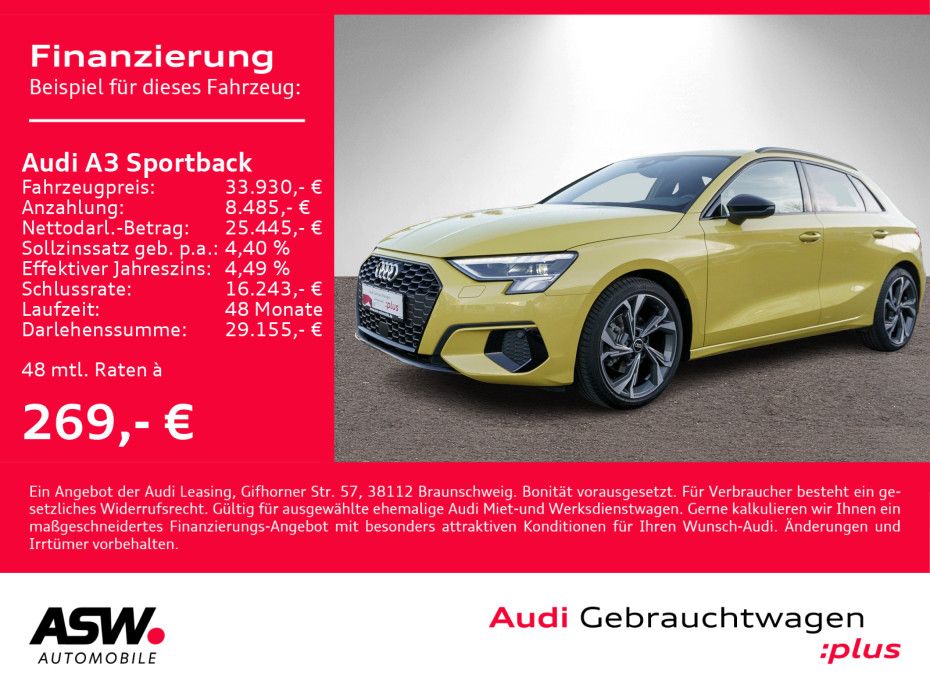 Audi A3 Sportback advanced 30TFSI Stroni Navi LED AHK