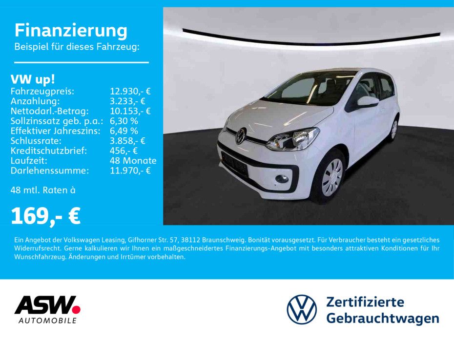 Volkswagen up! move up! 1.0 MPI Klimaauto RFK GRA SHZ PDC