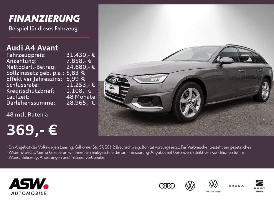 Audi A4 Avant advanced 40TDI quattro Navi Matrix RFK