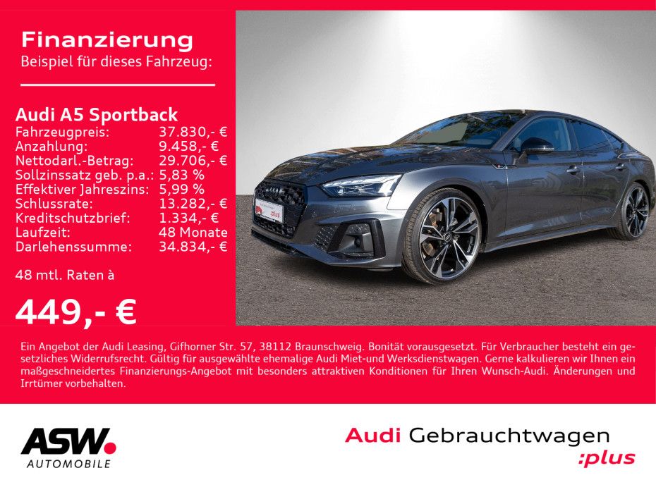 Audi A5 Sportback Sline 35TFSI Navi Matrix StandHz VC